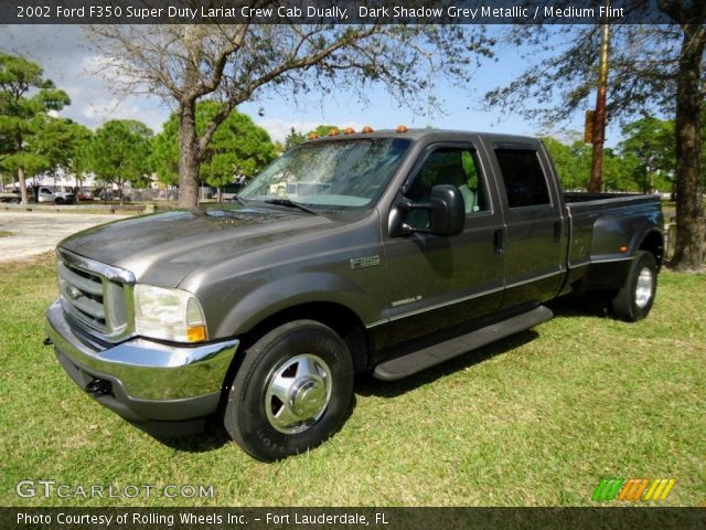 2002 Ford F350 Super Duty Lariat Crew Cab Dually in Dark Shadow Grey Metallic