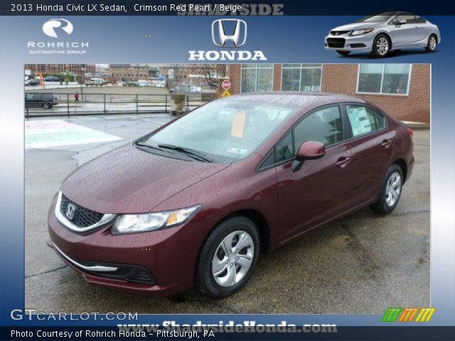 2013 Honda Civic LX Sedan in Crimson Red Pearl
