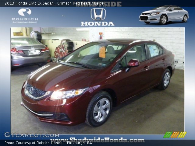 2013 Honda Civic LX Sedan in Crimson Red Pearl