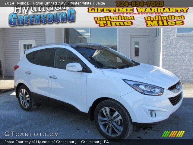 2014 Hyundai Tucson Limited AWD in Winter White