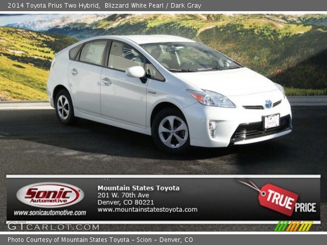 2014 Toyota Prius Two Hybrid in Blizzard White Pearl