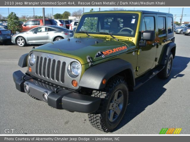 2010 Jeep Wrangler Unlimited Sport 4x4 in Rescue Green Metallic