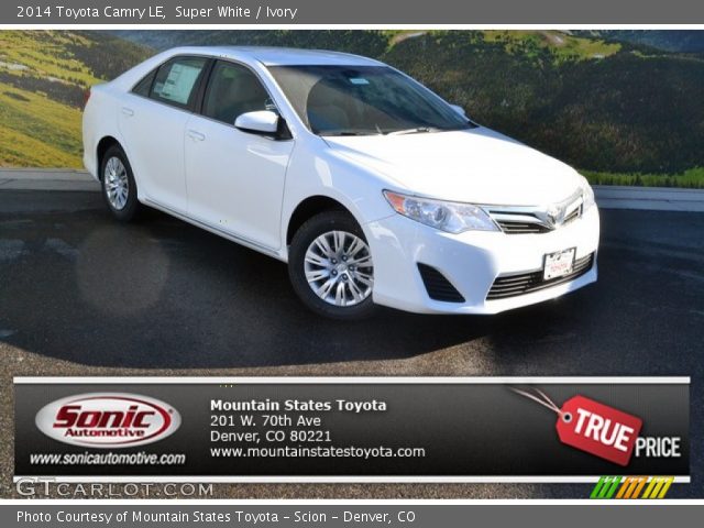 2014 Toyota Camry LE in Super White