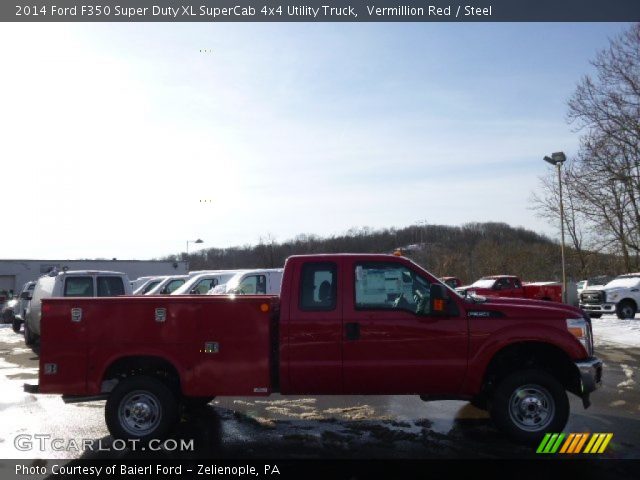 2014 Ford F350 Super Duty XL SuperCab 4x4 Utility Truck in Vermillion Red