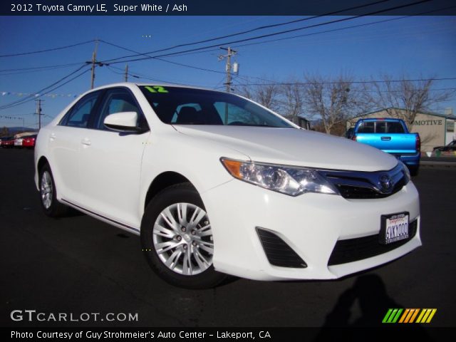 2012 Toyota Camry LE in Super White