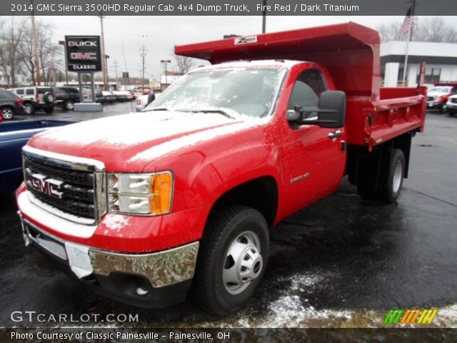 2014 GMC Sierra 3500HD Regular Cab 4x4 Dump Truck in Fire Red
