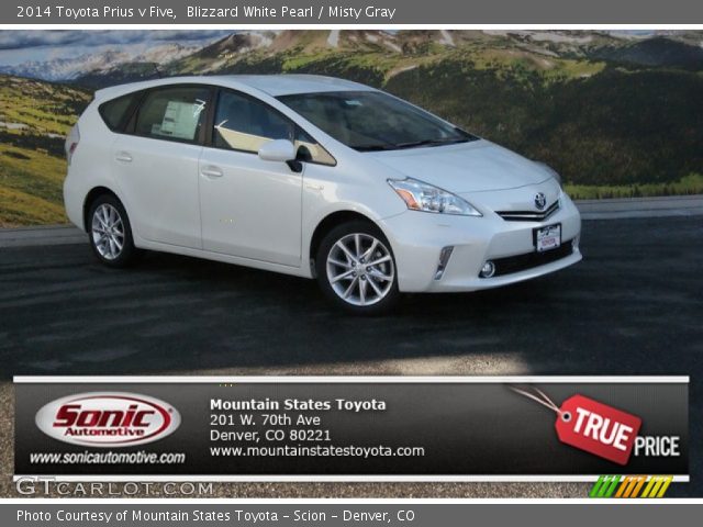 2014 Toyota Prius v Five in Blizzard White Pearl