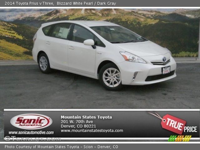 2014 Toyota Prius v Three in Blizzard White Pearl