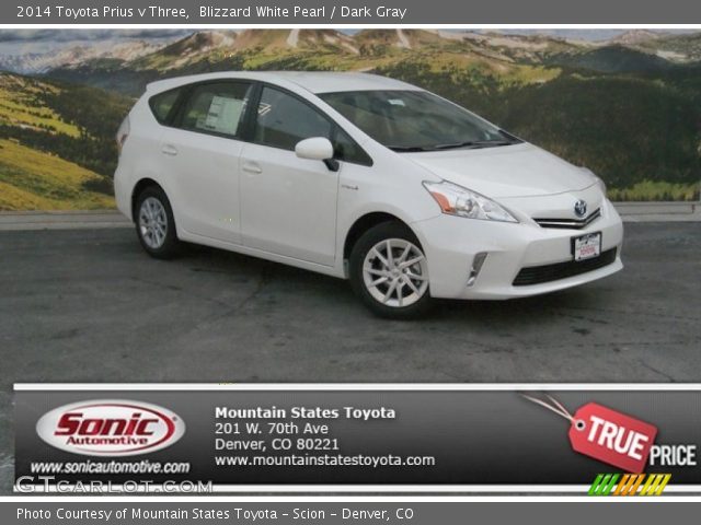 2014 Toyota Prius v Three in Blizzard White Pearl