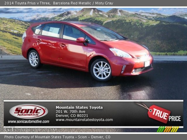 2014 Toyota Prius v Three in Barcelona Red Metallic