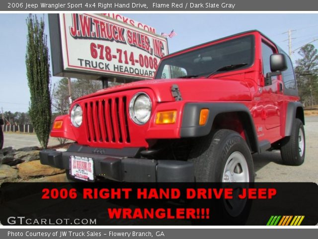 2006 Jeep Wrangler Sport 4x4 Right Hand Drive in Flame Red