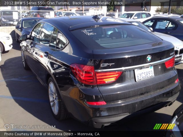 2012 BMW 5 Series 550i Gran Turismo in Black Sapphire Metallic