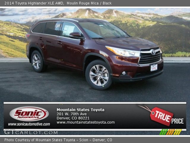 2014 Toyota Highlander XLE AWD in Moulin Rouge Mica
