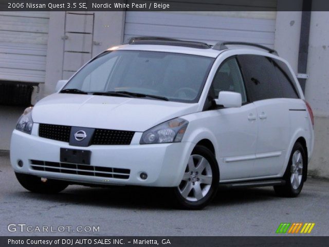 2006 Nissan Quest 3.5 SE in Nordic White Pearl