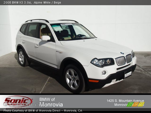 2008 BMW X3 3.0si in Alpine White