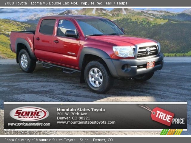 2008 Toyota Tacoma V6 Double Cab 4x4 in Impulse Red Pearl
