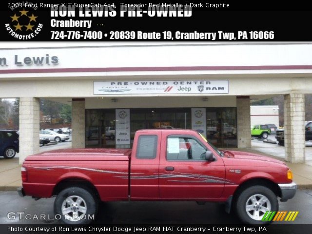 2003 Ford Ranger XLT SuperCab 4x4 in Toreador Red Metallic