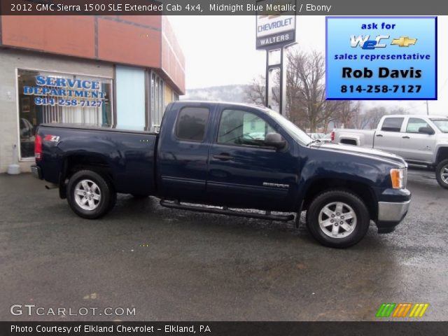 2012 GMC Sierra 1500 SLE Extended Cab 4x4 in Midnight Blue Metallic