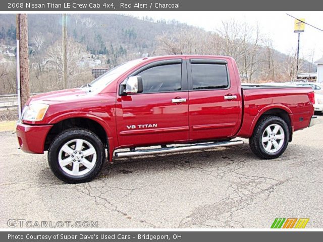 2008 Nissan Titan LE Crew Cab 4x4 in Red Alert