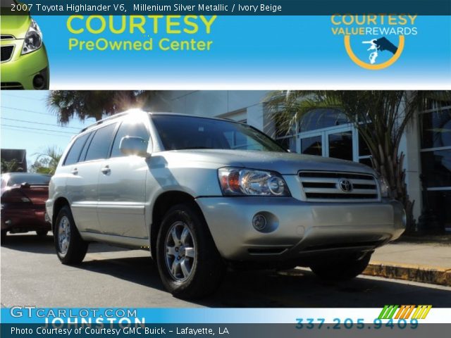 2007 Toyota Highlander V6 in Millenium Silver Metallic