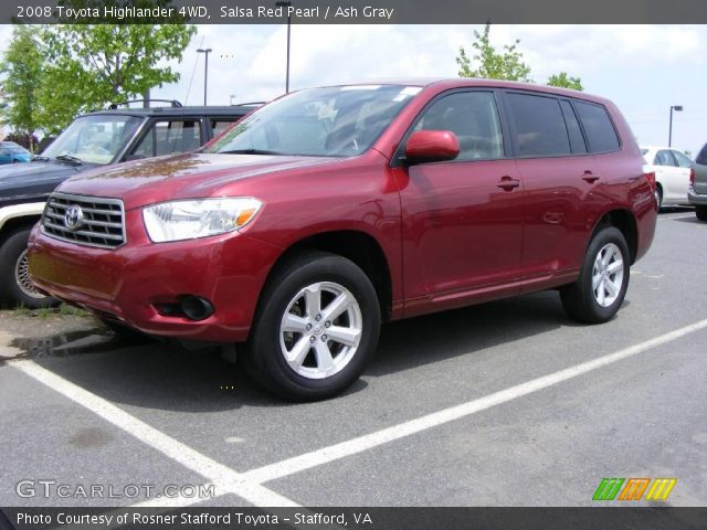 2008 Toyota Highlander 4WD in Salsa Red Pearl