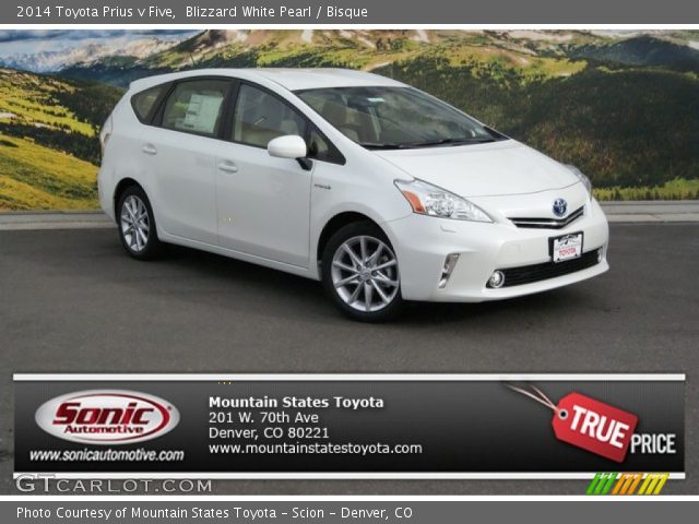 2014 Toyota Prius v Five in Blizzard White Pearl
