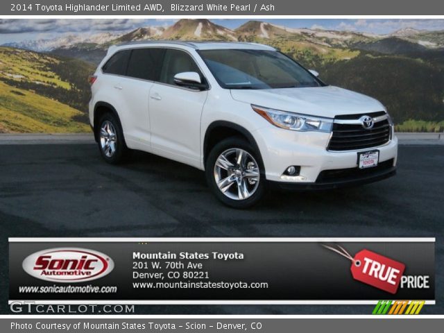 2014 Toyota Highlander Limited AWD in Blizzard White Pearl