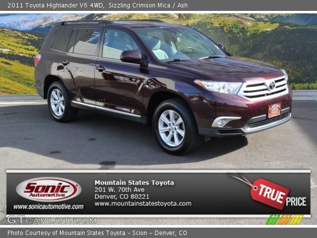 2011 Toyota Highlander V6 4WD in Sizzling Crimson Mica