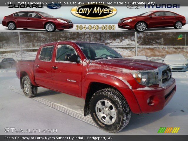 2011 Toyota Tacoma V6 TRD Double Cab 4x4 in Barcelona Red Metallic