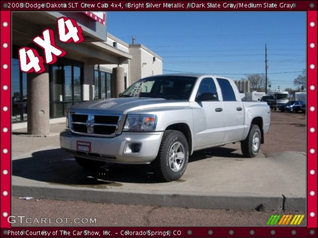 2008 Dodge Dakota SLT Crew Cab 4x4 in Bright Silver Metallic