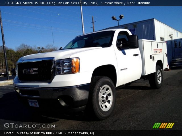 2014 GMC Sierra 3500HD Regular Cab 4x4 Utility Truck in Summit White