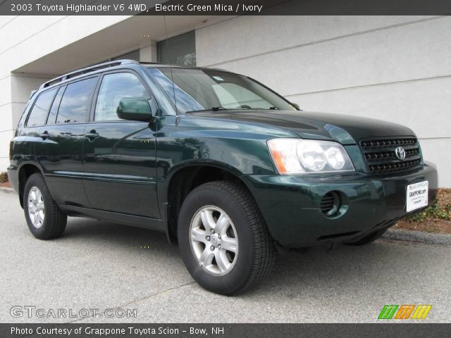 2003 Toyota Highlander V6 4WD in Electric Green Mica