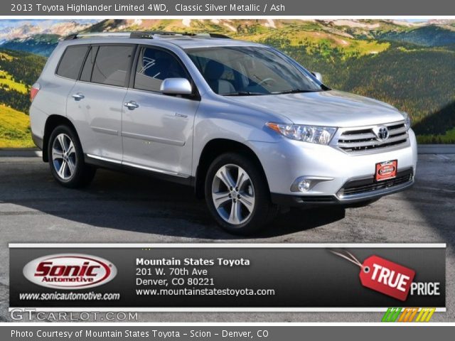 2013 Toyota Highlander Limited 4WD in Classic Silver Metallic