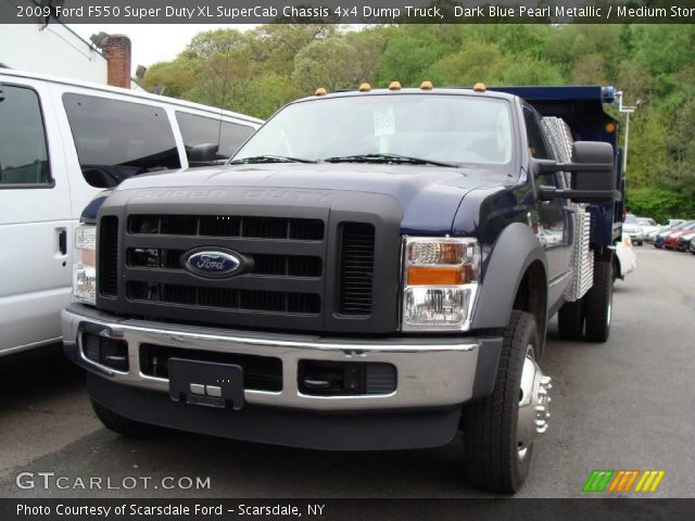 2009 Ford F550 Super Duty XL SuperCab Chassis 4x4 Dump Truck in Dark Blue Pearl Metallic