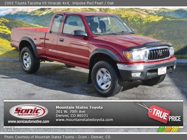 2003 Toyota Tacoma V6 Xtracab 4x4 in Impulse Red Pearl
