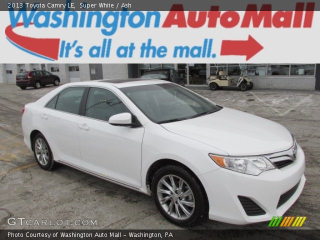 2013 Toyota Camry LE in Super White
