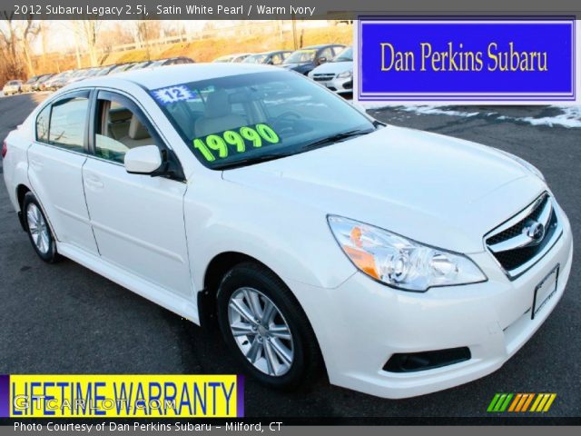 2012 Subaru Legacy 2.5i in Satin White Pearl