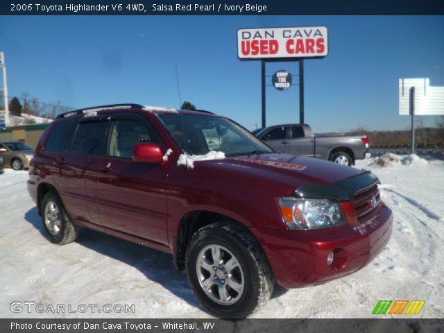 2006 Toyota Highlander V6 4WD in Salsa Red Pearl