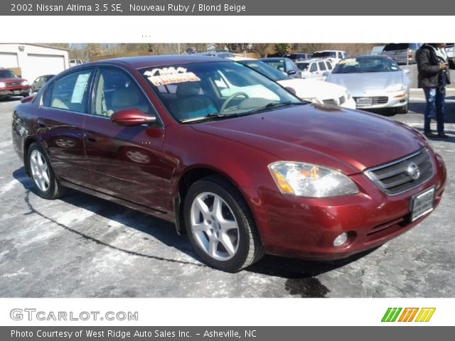 2002 Nissan Altima 3.5 SE in Nouveau Ruby