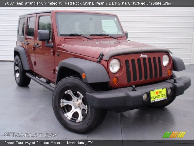 2007 Jeep Wrangler Unlimited X in Red Rock Crystal Pearl