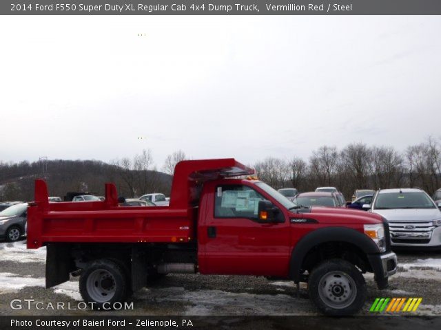 2014 Ford F550 Super Duty XL Regular Cab 4x4 Dump Truck in Vermillion Red