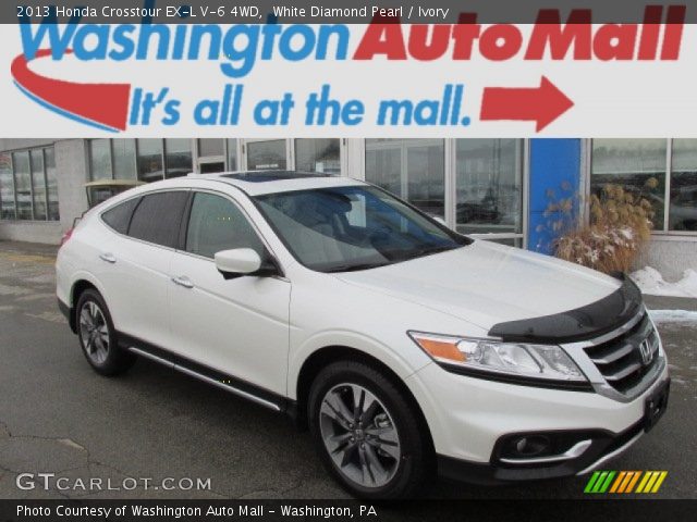 2013 Honda Crosstour EX-L V-6 4WD in White Diamond Pearl