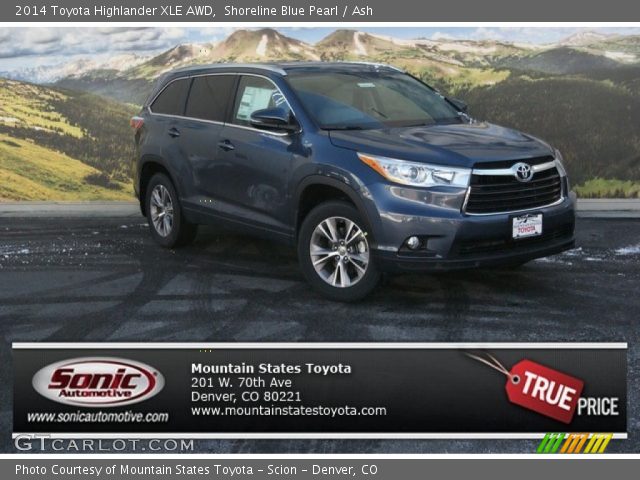 2014 Toyota Highlander XLE AWD in Shoreline Blue Pearl