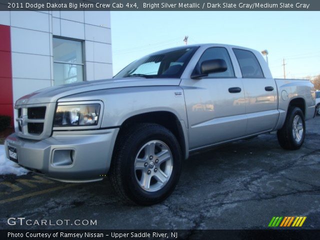 2011 Dodge Dakota Big Horn Crew Cab 4x4 in Bright Silver Metallic