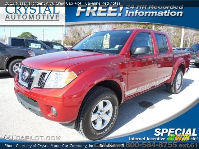 2013 Nissan Frontier SV V6 Crew Cab 4x4 in Cayenne Red