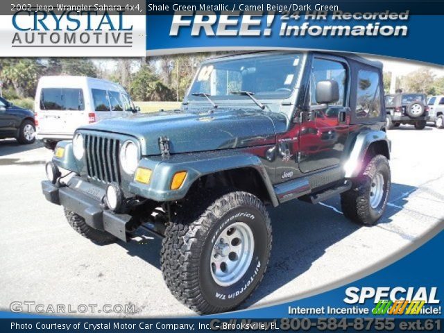 2002 Jeep Wrangler Sahara 4x4 in Shale Green Metallic