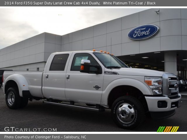 2014 Ford F350 Super Duty Lariat Crew Cab 4x4 Dually in White Platinum Tri-Coat
