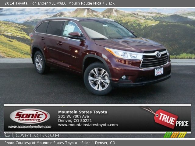 2014 Toyota Highlander XLE AWD in Moulin Rouge Mica