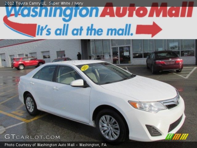 2012 Toyota Camry LE in Super White