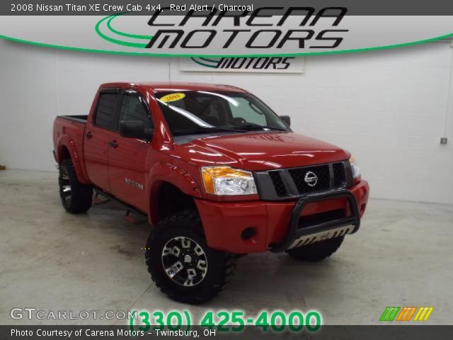 2008 Nissan Titan XE Crew Cab 4x4 in Red Alert